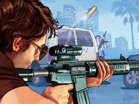 gta online player shooting a rifle box art