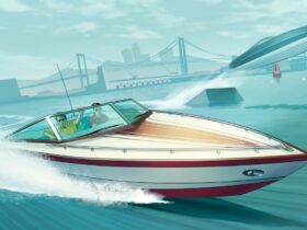 gta online box art depicting a boat shootout