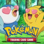 pokemon tcg couple pikachu piplup in love with trading card game logo