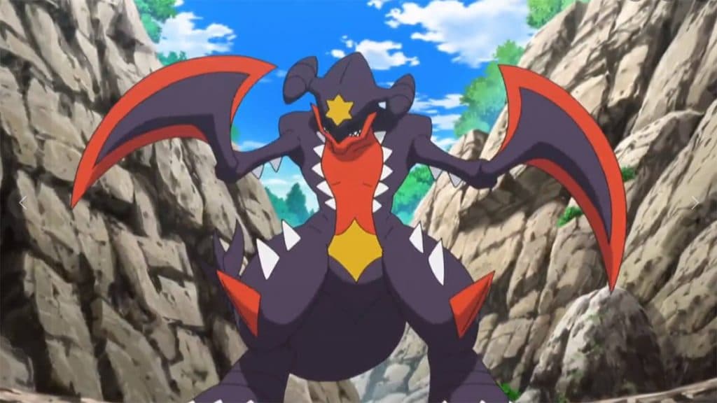 Cynthia Mega Garchomp en el anime Pokémon