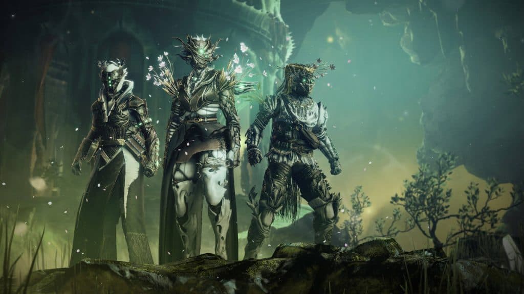 Guardianes uno al lado del otro con su armadura estacional en Destiny 2