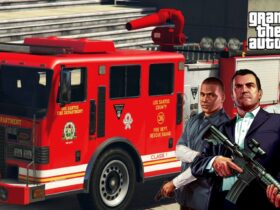 GTA V characters and a fire truck