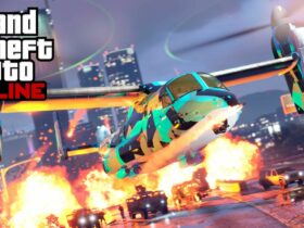 Official artwork for GTA Online featuring a crashed helicopter