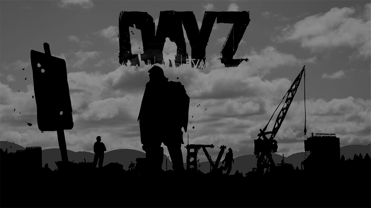 DayZ thumbnail featuring a silhouette of a character in a field with the game