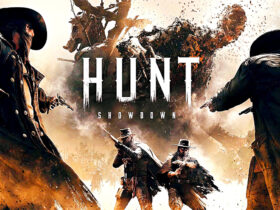 Hunt Showdown thumbnail featuring 4 characters fighting each other with the game