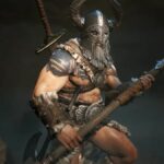 barbarian holding an axe in diablo 4