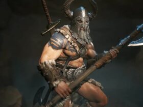 barbarian holding an axe in diablo 4