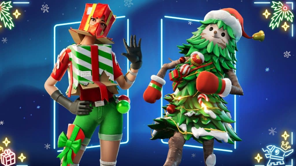 NPC navideño cuadrado en Fortnite