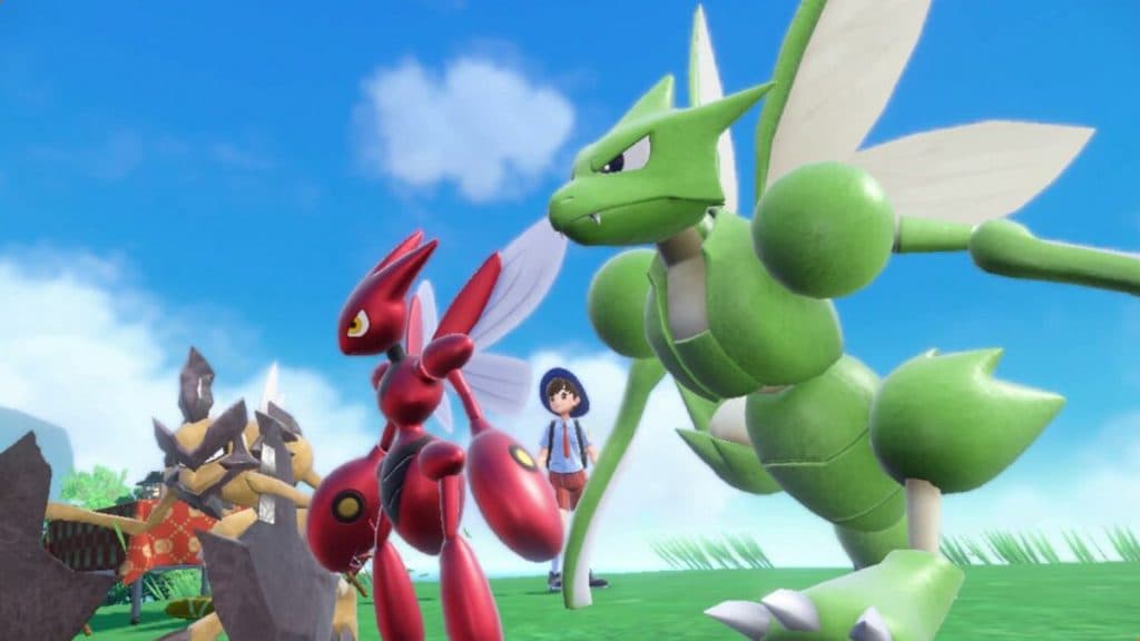 Kleavor, Scizor y Scyther en Pokémon Escarlata y Violeta.