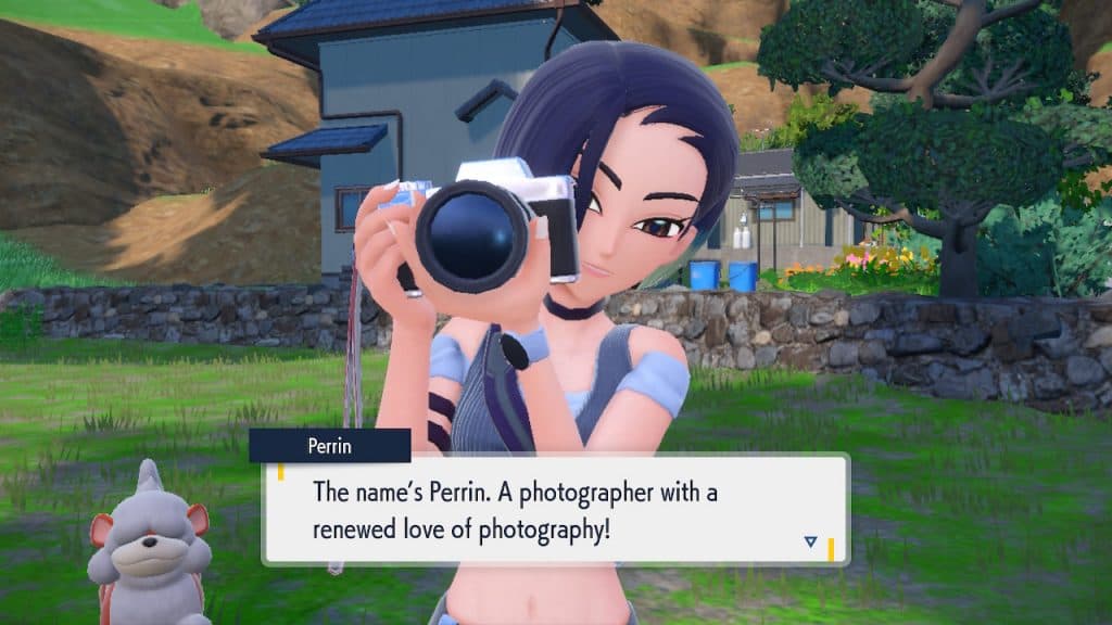 Perrin el fotógrafo en el DLC Pokémon Scarlet y Violet