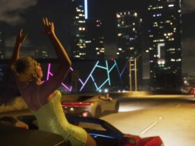 gta 6 character hanging out of a car roof on the highway