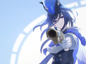 Clorinde pointing her gun in Genshin Impact