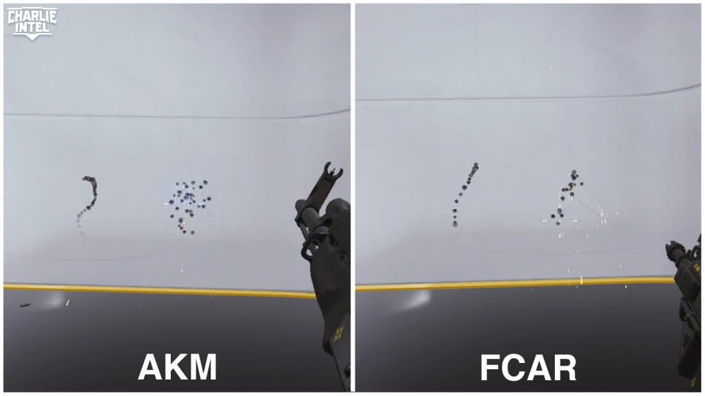 ADS de AKM y FCAR y patrón de rociado de cadera en las finales.