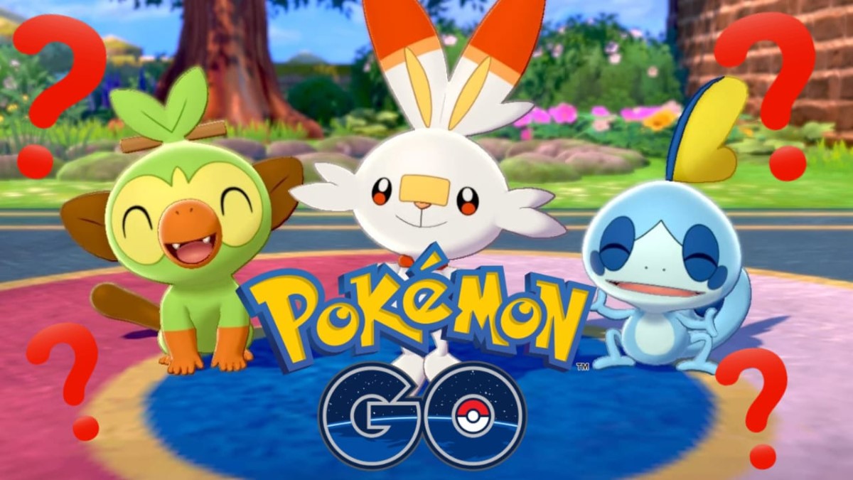 pokemon go gen 8 species grookey, scorbunny, and sobble