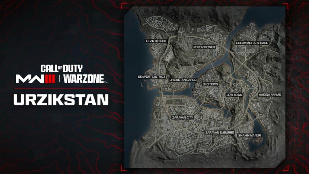 Mapa táctico de Warzone Urzikstan