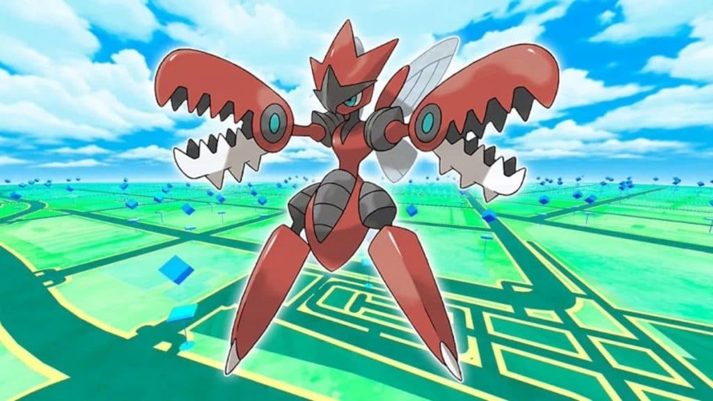 pokemon go mega scizor con fondo de juego