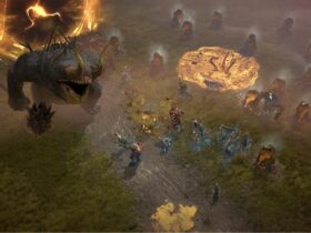 Diablo 4 world boss fighting against a swarm of players