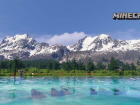 Minecraft world enhanced with shaders