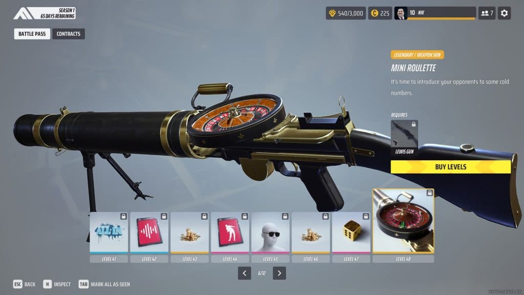 Diseños de armas Mini Roulette Lewis Gun en The Finals Battle Pass