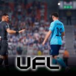 Referee calming down a player in UFL