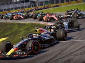 Verstappen leading the race in F1 24