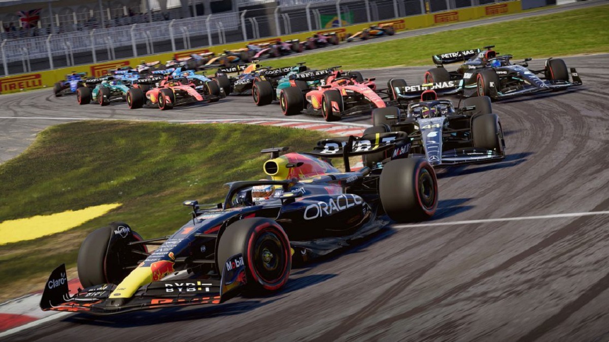 Verstappen leading the race in F1 24