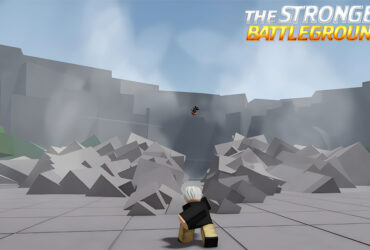 Characters fighting in Roblox The Strongest Battlegrounds.