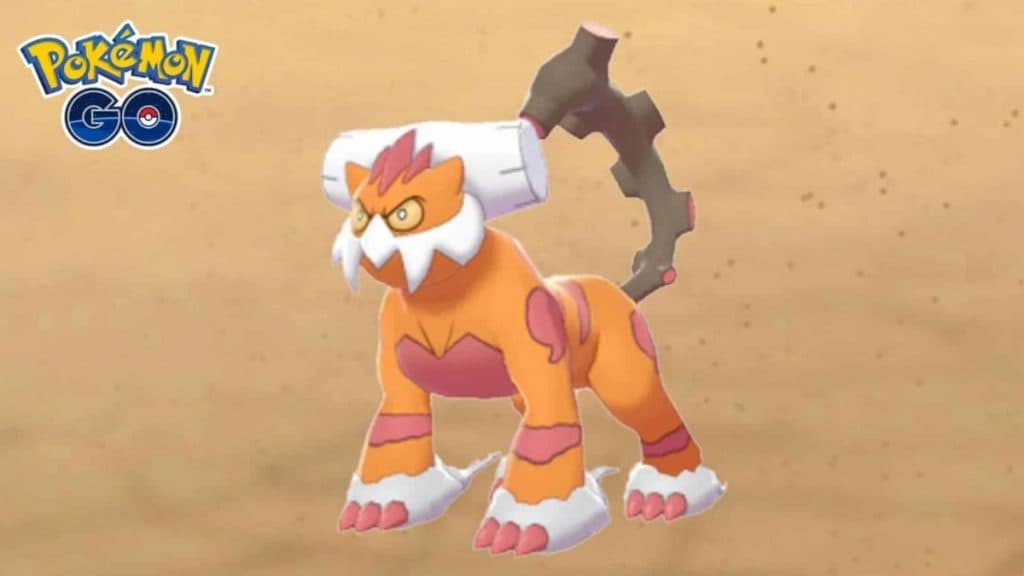 pokemon go legendario landorus therian con fondo de tipo suelo