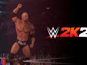 The Rock celebrating in WWE 2K24