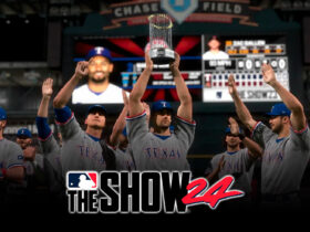 Texas Ranges celebrating World Series MLB The Show 24