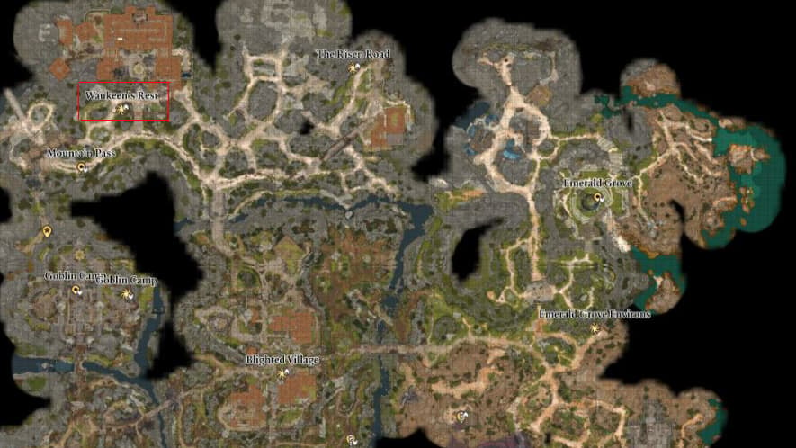 Mapa de la naturaleza en Baldur's Gate 3