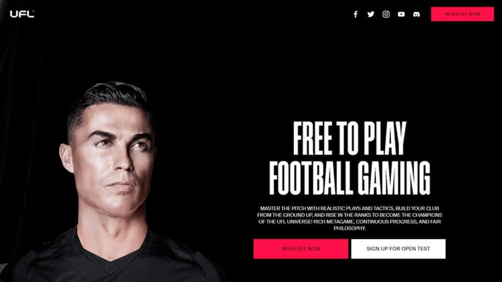 Cristiano Ronaldo en el sitio web de la UFL