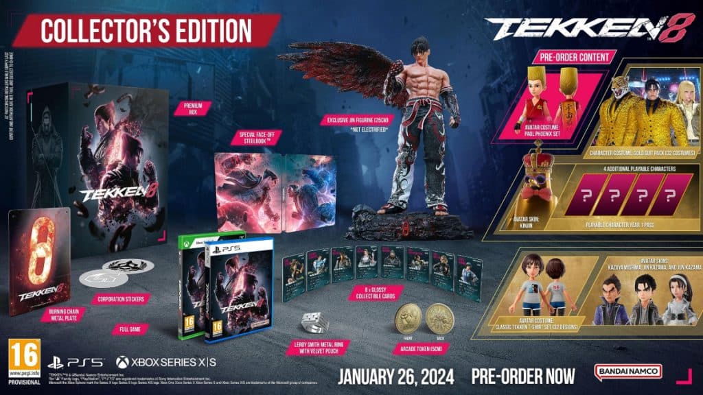 Contenido de la edición coleccionista Premier de Tekken 8