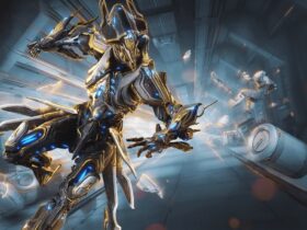 An image of the Gauss Prime Warframe.