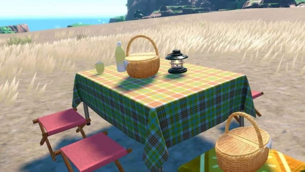 mesa de picnic en pokemon escarlata y violeta