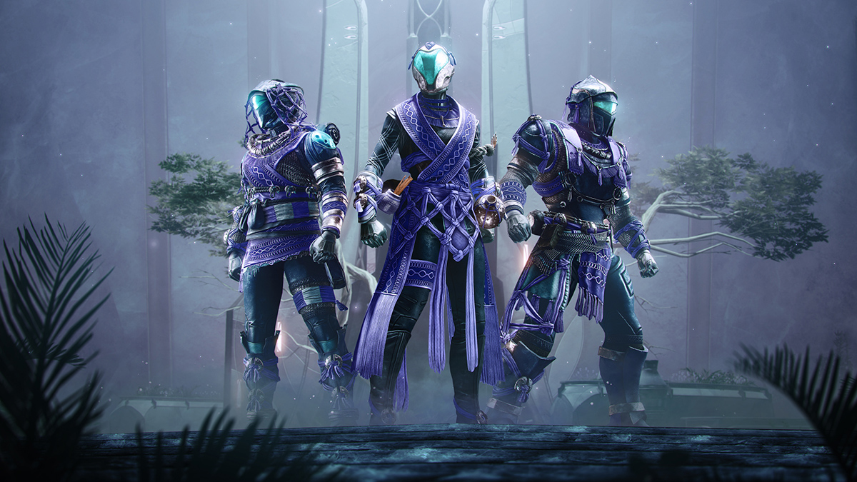 A warlock, hunter, and titan class from Destiny 2