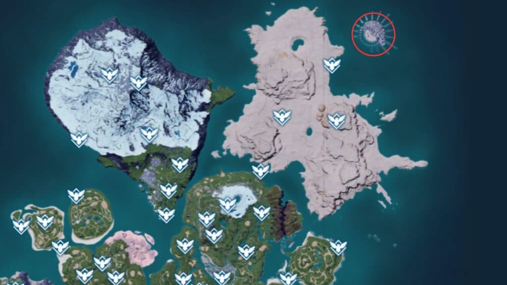 Ubicación de Shadowbeak en el mapa de Palworld