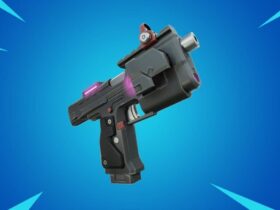 An image of the Lock On pistol in Fortnite.