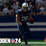 Jonathan Taylor carrying the ball in Madden 24
