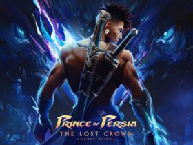 Sargon shows his back with Prince of Persia The Lost Crown logo written underneath