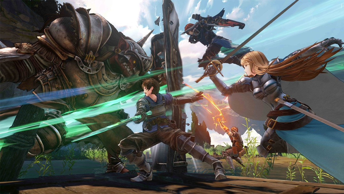Granblue Fantasy Relink characters fighting
