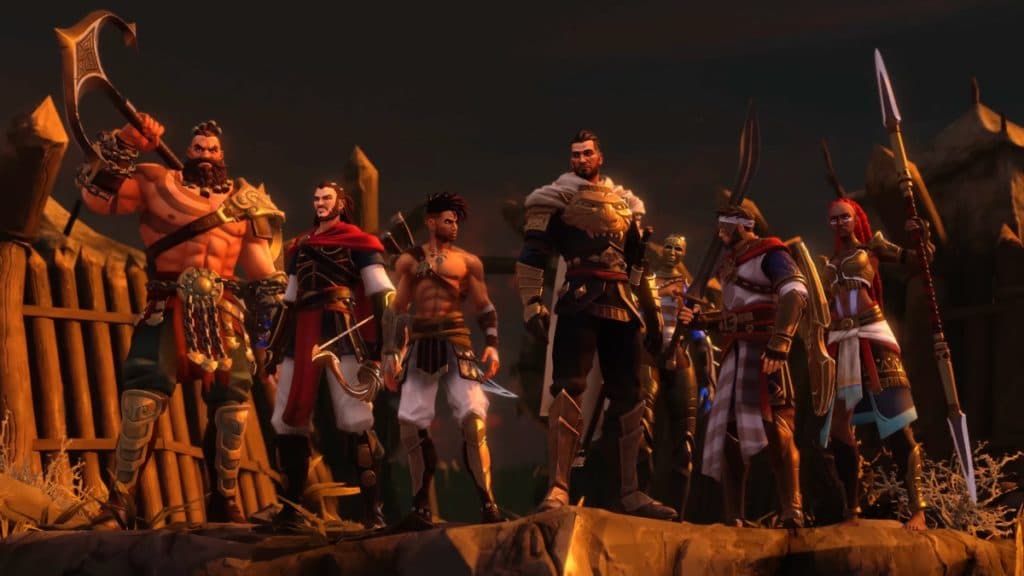 Sargón con su grupo, Los Inmortales, en Prince of Persia: The Lost Crown