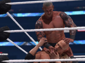 Randy Orton making a submission WWE 2K24