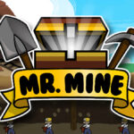 Mr. Mine thumbnail featuring a shove;, chest, and a pickaxe.