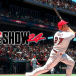 Mike Trout hitting in MLB The Show 24