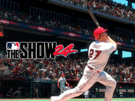 Mike Trout hitting in MLB The Show 24