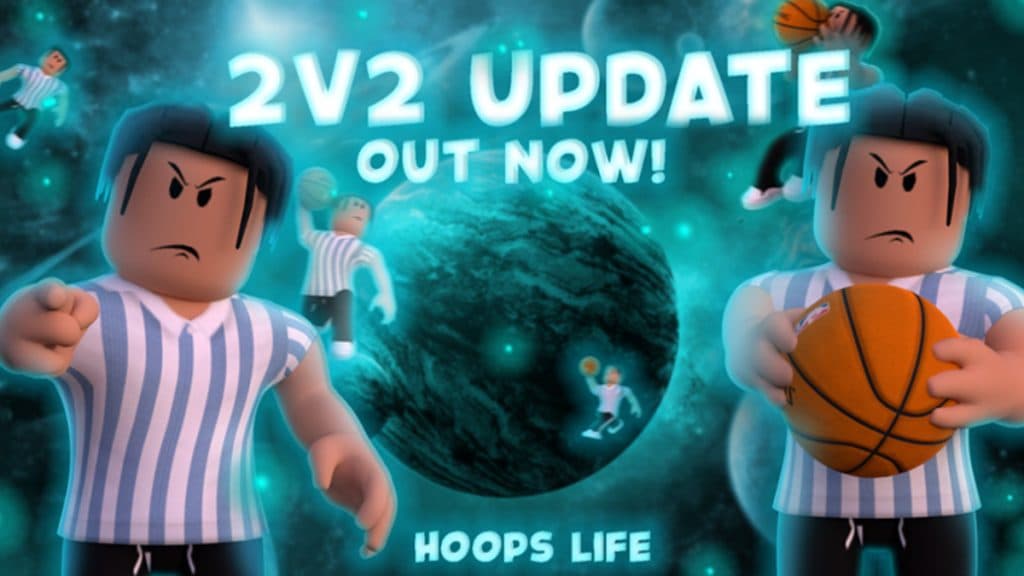 Banner de anuncio de actualización de Hoops Life Basketball.