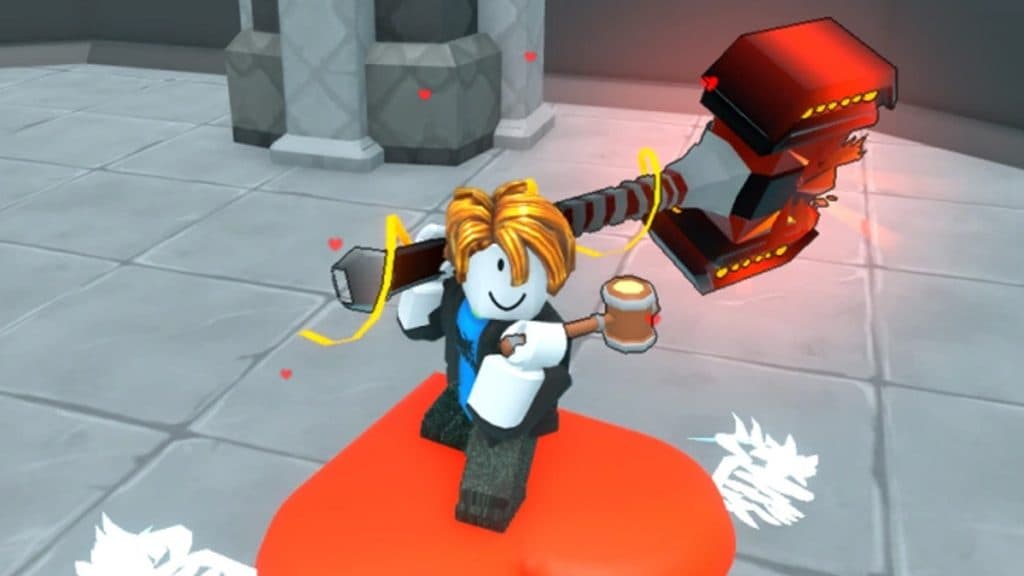 Hell's Molten Hammer creó una espada secreta en Roblox Sword Fighters Simulator.