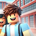 Two students smiling in Robloxian High School.