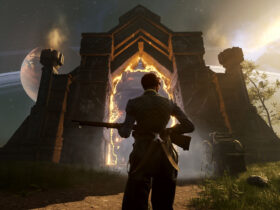 A player holding a gun in Nightingale